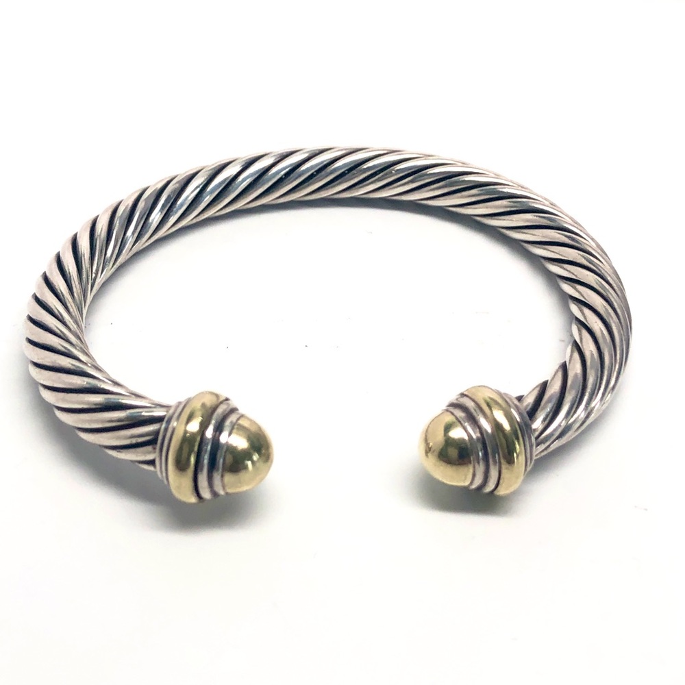 David Yurman 7mm Gold Dome Cable Cuff Bracelet
